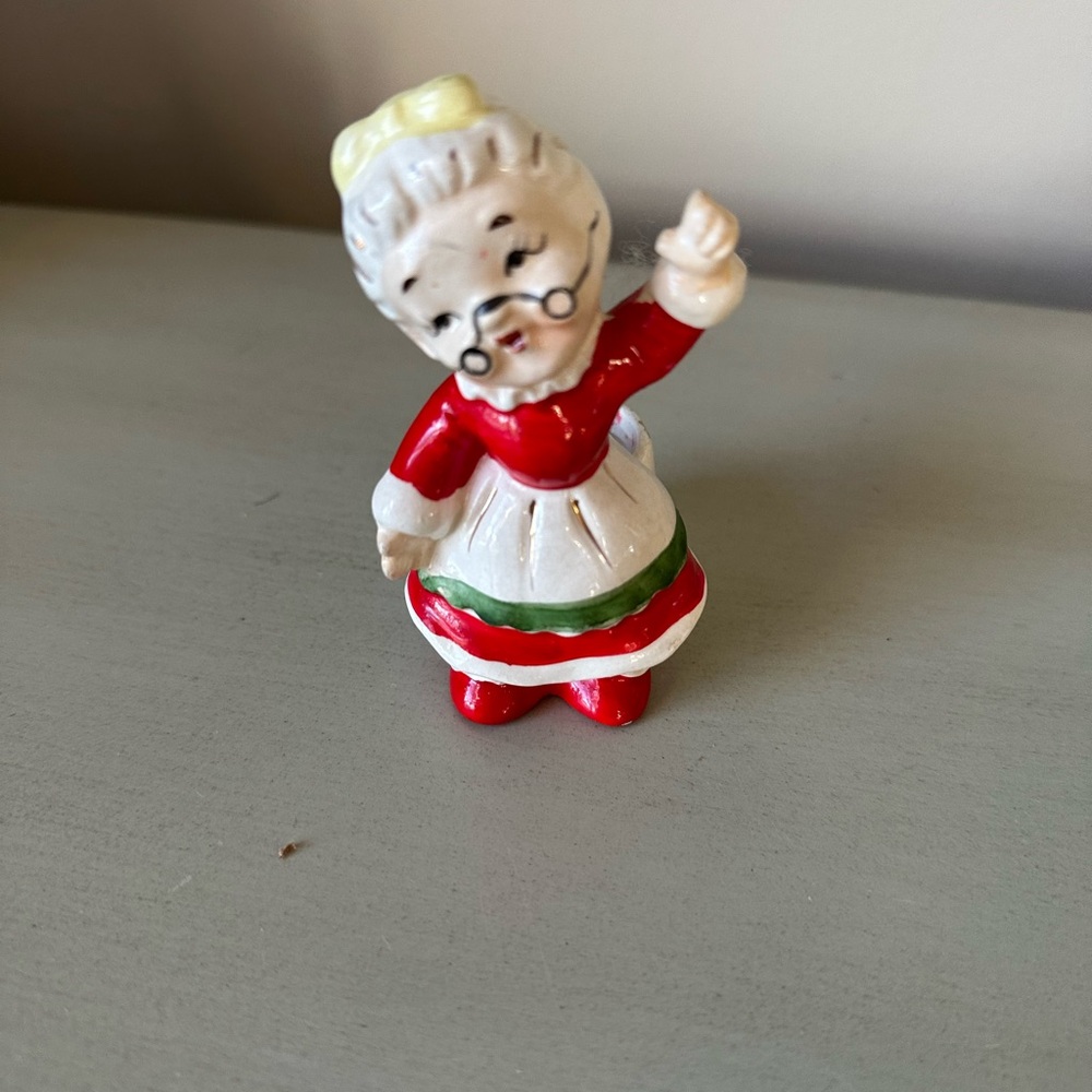 Vintage  relco mrs claus ceramic toothpick holder japan